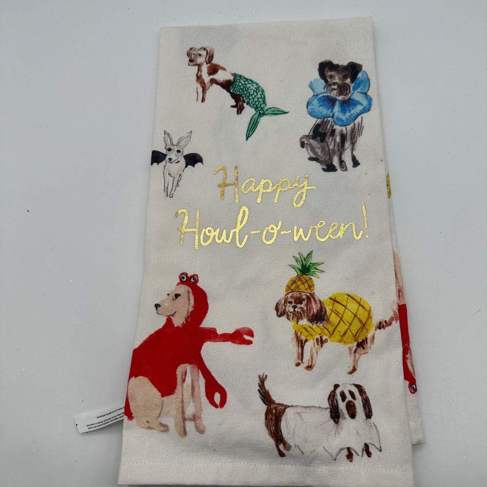 Anthropoly Pauline‎ Happy Howl-oween Dish Towel 21" x 28" Dog Towels